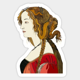 Inspired by Sandro Botticelli’s Ideal Portrait of a Lady Sticker